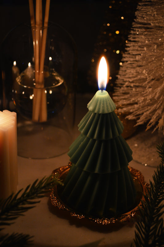 Christmas Tree Pillar Candle