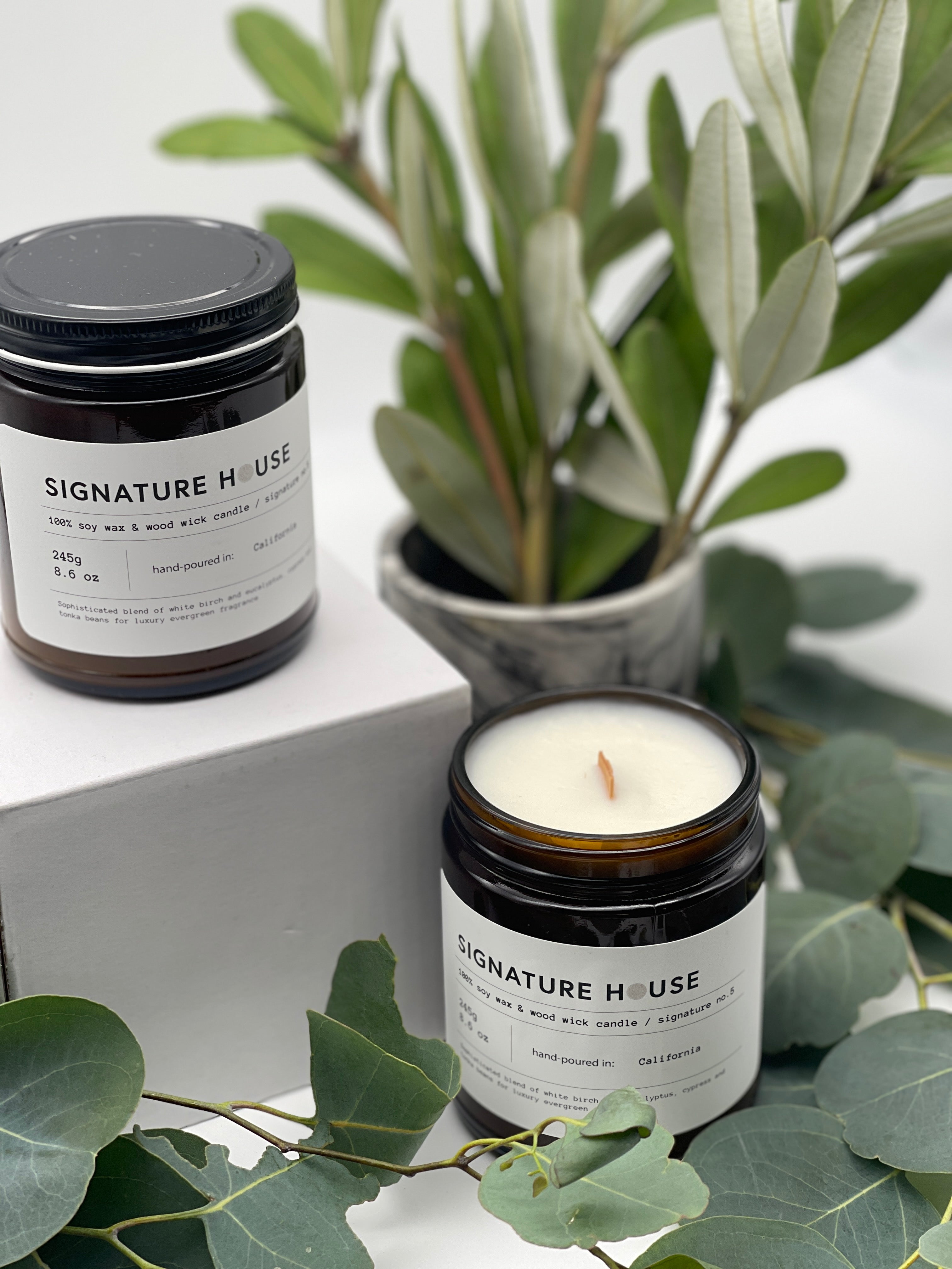 100 Soy Wax Wood Wick Candle 8.6 oz Signature House Studio
